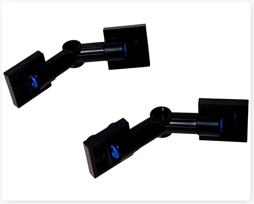 レゴ ONE PIECE 75636「フーシャ村」の屋根固定用ジョイントパーツを組み立てた工程。黒いパーツを使った固定構造で、屋根を簡単に取り外せるようにするための接続部となっている。