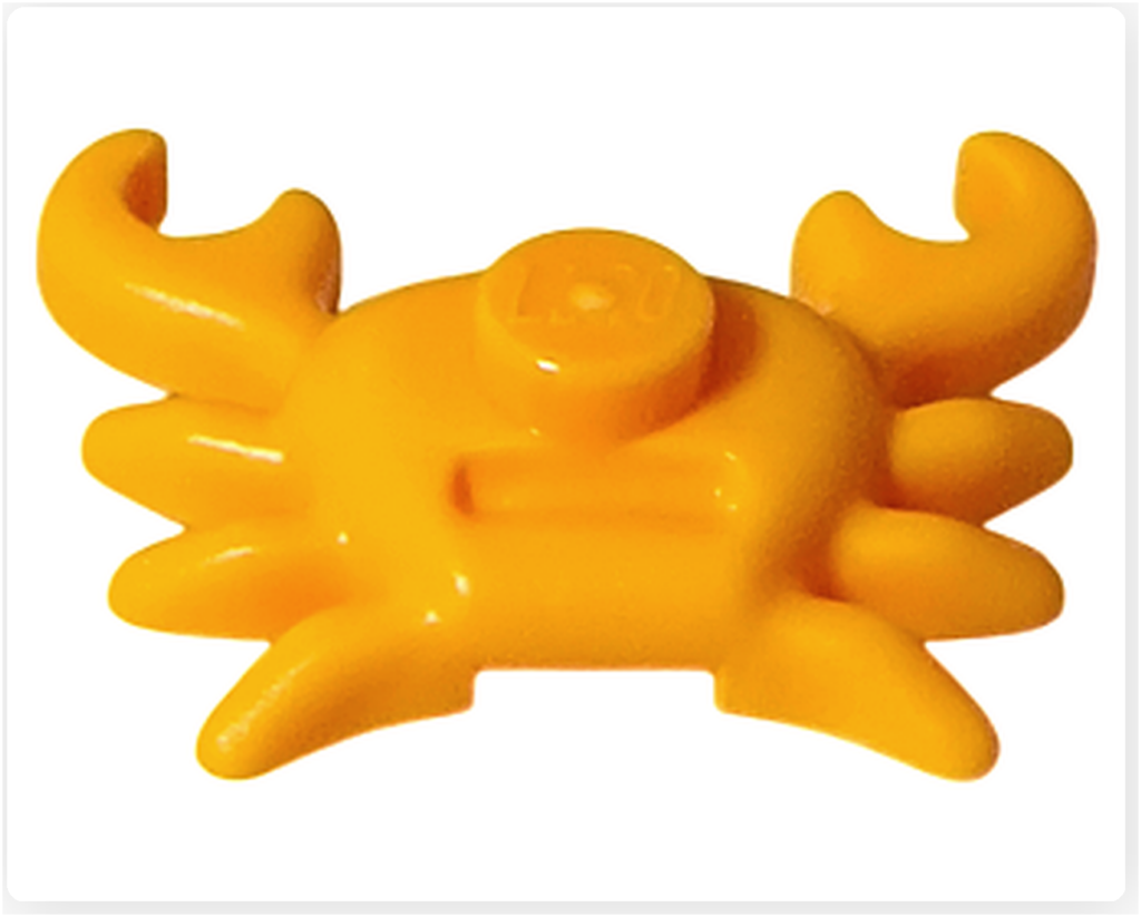 レゴ 75636 ONE PIECE フーシャ村の黄色いカニパーツ背面。丸みのある甲羅の後部と脚の並びが確認できるアングルで、シンプルな後ろ姿です。