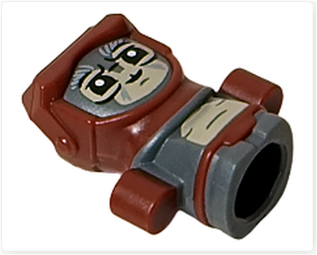 LEGO スター・ウォーズ 75418 アドベントカレンダー2025の1日目、バブ・フリック用パーツ。極小サイズの頭部と胴体に、精密な表情と装飾プリントが施されている。