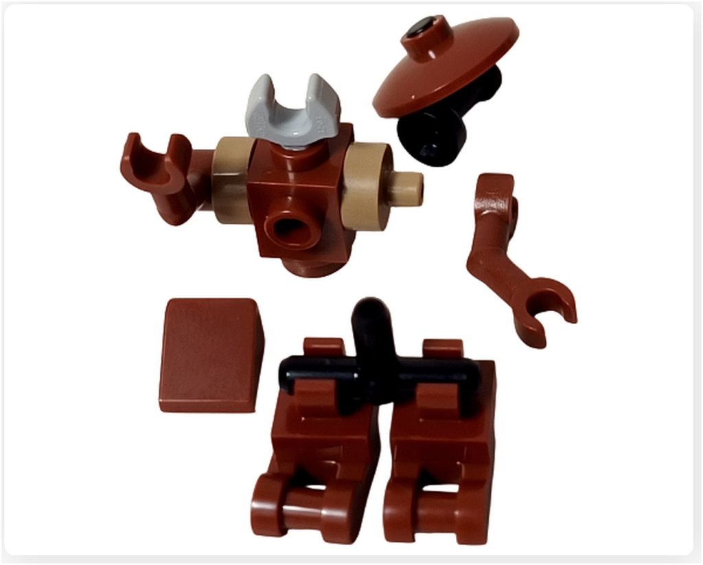 LEGO スター・ウォーズ 75418 アドベントカレンダー2025に含まれるピット・ドロイドの組立途中。頭部や脚部パーツが組み上がり、全体の形が確認できる。