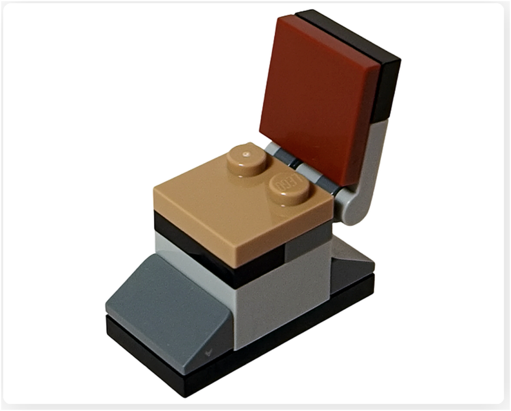 LEGO スター・ウォーズ 75418 アドベントカレンダー2025の5日目、Chair（椅子）の完成モデル。背もたれと座面を備えたシンプルな椅子の形状が確認できる。