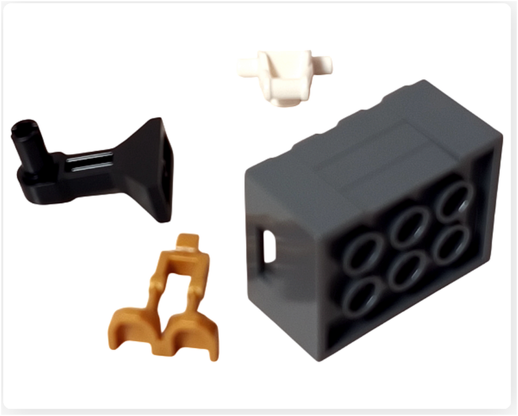 LEGO スター・ウォーズ 75418 アドベントカレンダー2025のドロイド予備パーツ。小型アームや接続用ブロックなど、ミニビルド用の各種パーツが写っている。