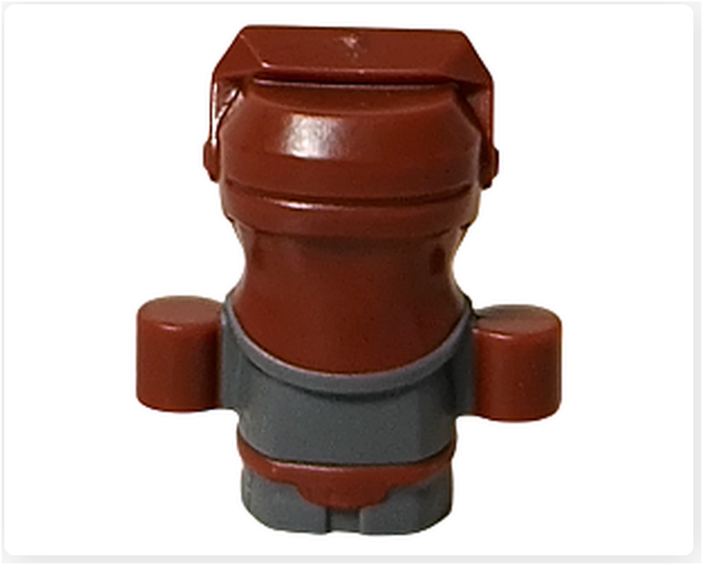 LEGO スター・ウォーズ 75418 アドベントカレンダー2025に含まれるバブ・フリックのミニフィグ背面写真。フードの後部形状と、背面から見たボディの造形が確認できる。