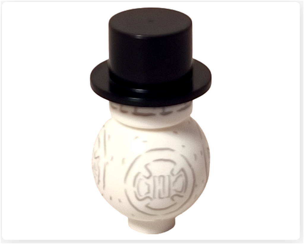 レゴ スター・ウォーズ 75418に収録されたスノーマンBB-8の左側面写真。黒いシルクハットを被った白い球体ボディの側面が写り、BB-8の意匠を雪だるま風に落とし込んだ造形が分かる。