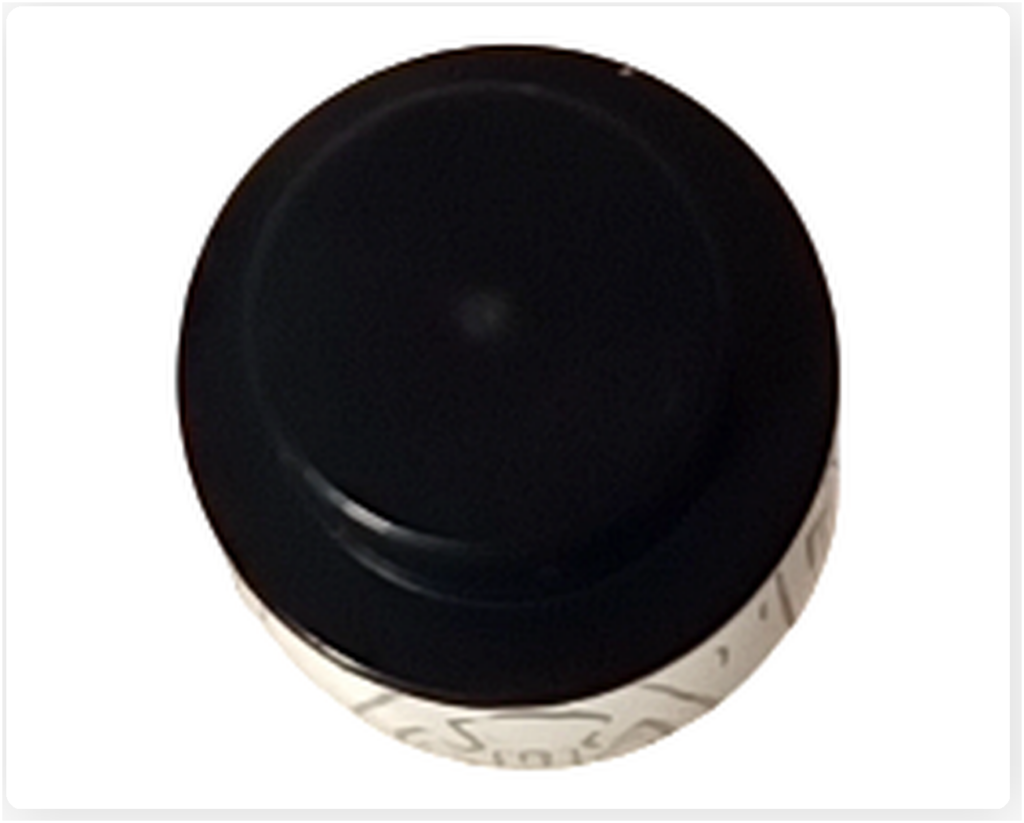 レゴ スター・ウォーズ 75418に収録されたスノーマンBB-8を真上から撮影した写真。黒いシルクハットの丸いシルエットが中央に配置され、雪だるまをモチーフにしたBB-8のホリデーデザインが分かる。