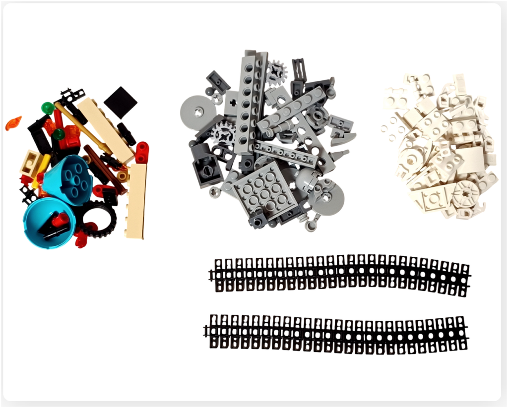 レゴ 31164 うちゅうロボット「うちゅうロケット」 組み立て後 余りパーツ 一覧 キャタピラ余剰リンク多数